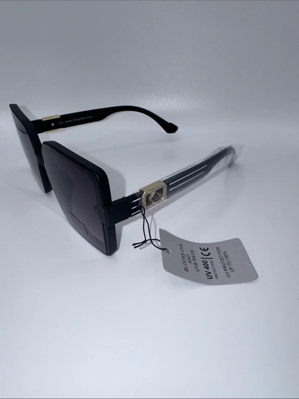 Black Oversized Square Sunglasses - UV Protection